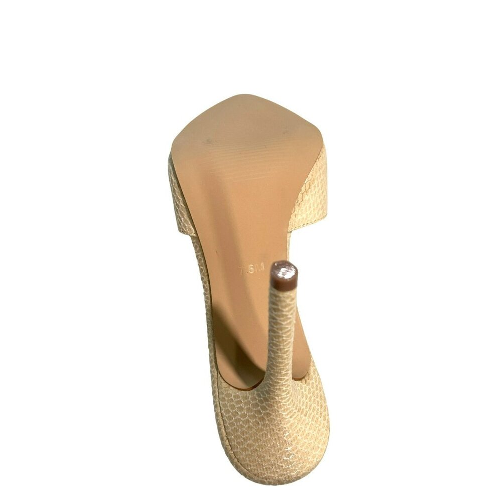 Steve Madden Snake Embossed Cream Heel Size 7.5 Pointed Toe Slip-On Shoe NWB - Picture 5 of 6